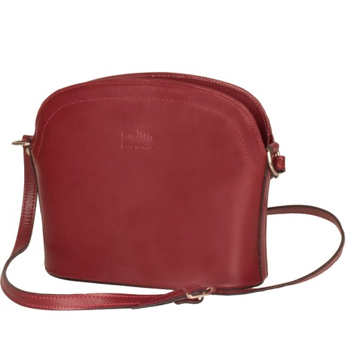 PELLE skórzana torebka listonoszka bordowa