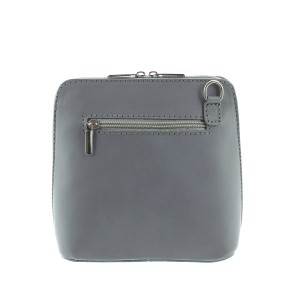 Malutka torebka skórzana listonoszka - popielata Vera Pelle