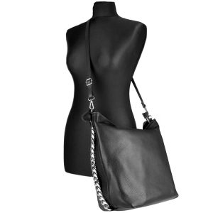 Torebka ze skóry - worek z łańcuchami