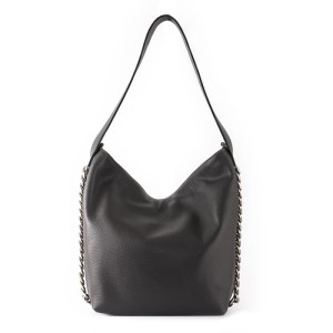 Worek ze skóry z łańcuchami Popielaty / ciemno szary