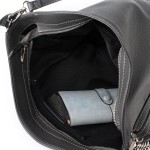 Skórzana torebka - worek z łańcuchami Popielaty / ciemno szary