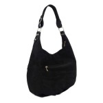 Włoska Torebka czarny worek zamszowy  