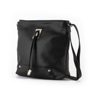 Torebka Listonoszka ze Skóry Czarna