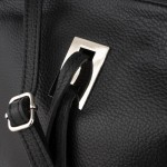 Włoska Torebka Listonoszka ze Skóry Czarna