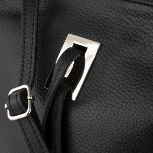 Włoska Torebka Listonoszka ze Skóry Czarna