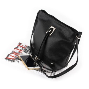 Listonoszka Damska ze Skóry Czarna