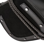 Mała torebka skórzana z zamszową klapką