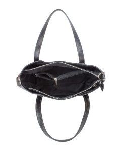 Czarna Włoska torebka skórzana