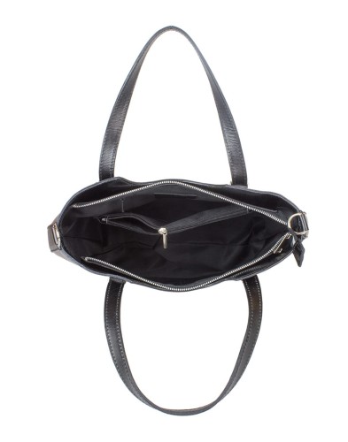 Czarna Włoska torebka skórzana