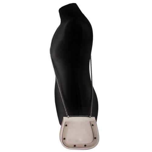 torebka z zamszową klapką  - podkowa