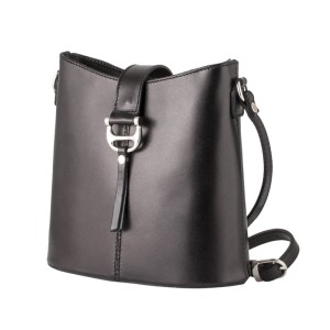 Vera Pelle Czarna skórzana - Listonoszka