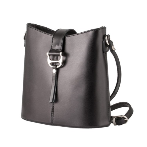 Vera Pelle Czarna skórzana - Listonoszka