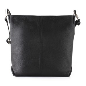 Włoska Skórzana Torebka - Worek Czarna