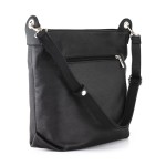 Skórzana Torebka Worek Czarna