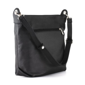 Skórzana Torebka Worek Czarna