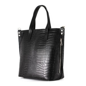 Włoski Shopper Bag XL Skóra Krokodyla