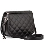 Czarna Pikowana Torebka skórzana Listonoszka - Chanelka