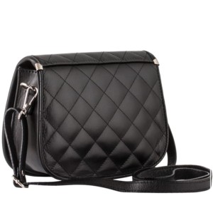 Czarna Pikowana Torebka skórzana Listonoszka - Chanelka