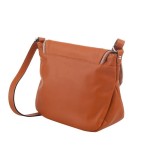 Włoska Skórzana - torebka z klapką - ruda / camel
