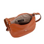 Włoska Skórzana - listonoszka z klapką -  camel