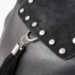 Vera Pelle Skórzana Torebka z zamszową klapką