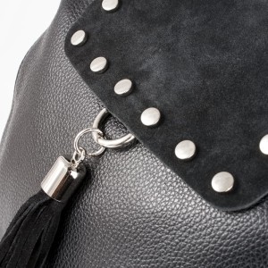 Vera Pelle Skórzana Torebka z zamszową klapką