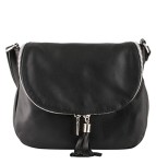 Czarna skórzana torebka z klapką