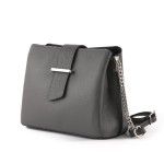 Skórzana Torebka Kuferek z Łańcuszkiem