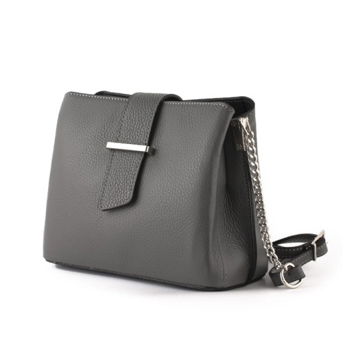 Skórzana Torebka Kuferek z Łańcuszkiem