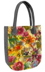 Torebka Shopper z nadrukiem- kolorowe kwiaty ( id 756)