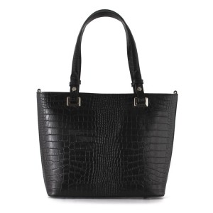 Klasyczna Włoska Torebka ze skóry - wzór krokodyla