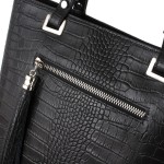 VERA PELLE skórzana torebka - motyw krokodyla