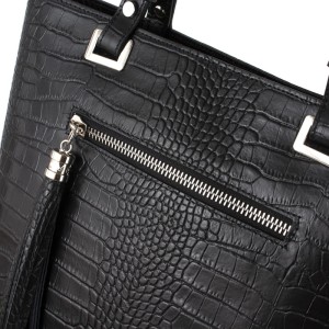 VERA PELLE skórzana torebka - motyw krokodyla