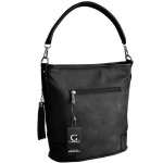 Czarna torebka typu worek firmy Gallantry - tył