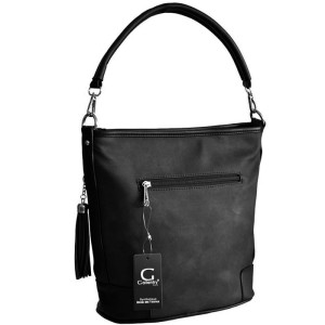 Czarna torebka typu worek firmy Gallantry - tył