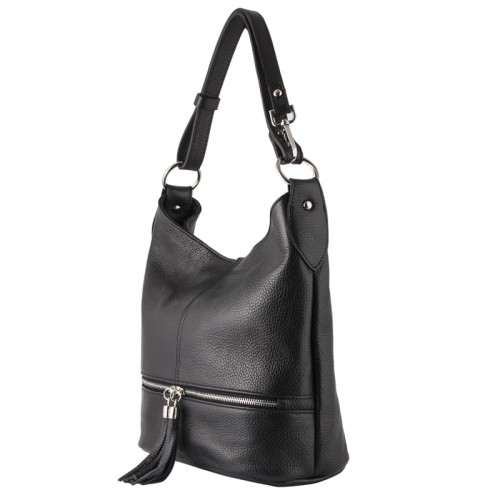 Torebka skórzana - czarny worek