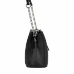 Torebka damska skórzana - kuferek z łańcuszkiem