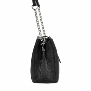 Torebka damska skórzana - kuferek z łańcuszkiem