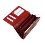 Skórzany damski portfel- wnętrze