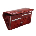 Portfel damski ze skóry z motywem kwiatowym