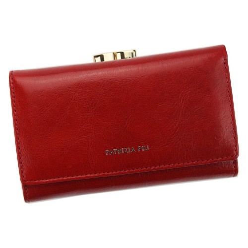 Czerwony portfel damski z naturalnej skóry