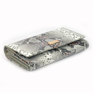 Skórzany portfel damski Patrizia Piu - skóra węża