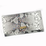 PATRIZIA PIU Rozbudowany skórzany portfel damski - skóra węża (id 786) 