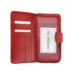 Damski portfel ze skóry- wnętrze zapinane na zatrzask