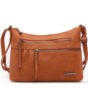 GALANTRY Brązowa torebka - listonoszka na długim pasku