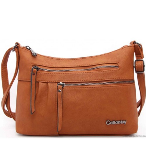 GALANTRY Brązowa torebka - listonoszka na długim pasku