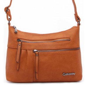 GALANTRY Brązowa torebka - listonoszka na długim pasku