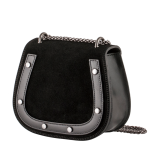 Mała torebka skórzana z zamszową klapką