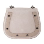 torebka z zamszową klapką  - podkowa