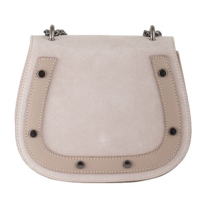 torebka z zamszową klapką  - podkowa